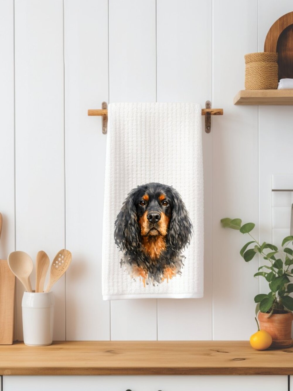 Gordon Setter Dog Waffle Weave Decorative Kitchen Tea Towel